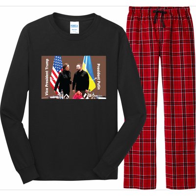 Political Meme Vice President Trump President Putin Long Sleeve Pajama Set