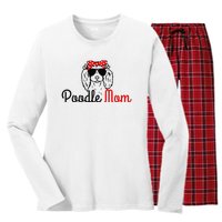 Poodle Mom Vintage Funny Cute Dog Poodle Mama Women's Long Sleeve Flannel Pajama Set 