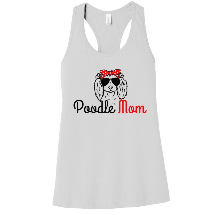 Poodle Mom Vintage Funny Cute Dog Poodle Mama Women's Racerback Tank