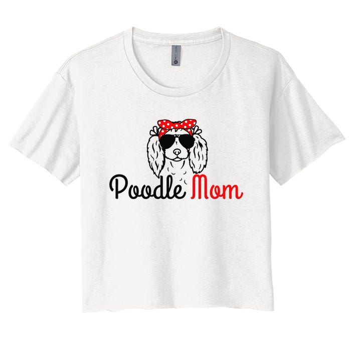 Poodle Mom Vintage Funny Cute Dog Poodle Mama Women's Crop Top Tee