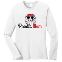 Poodle Mom Vintage Funny Cute Dog Poodle Mama Ladies Long Sleeve Shirt