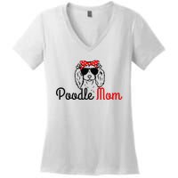 Poodle Mom Vintage Funny Cute Dog Poodle Mama Women's V-Neck T-Shirt