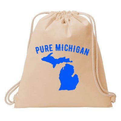 Pure Michigan Vacation Water Lake Fun Gift Idea Drawstring Bag