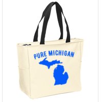 Pure Michigan Vacation Water Lake Fun Gift Idea Zip Tote Bag