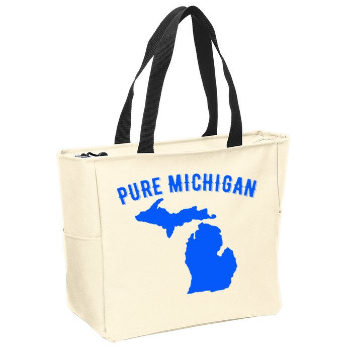 Pure Michigan Vacation Water Lake Fun Gift Idea Zip Tote Bag