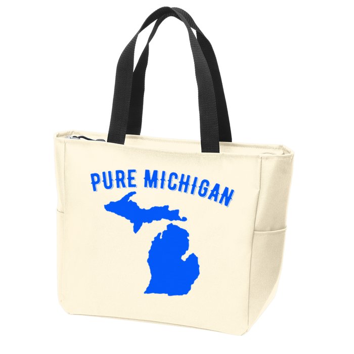 Pure Michigan Vacation Water Lake Fun Gift Idea Zip Tote Bag