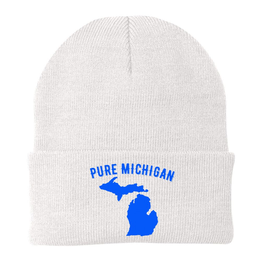 Pure Michigan Vacation Water Lake Fun Gift Idea Beanie