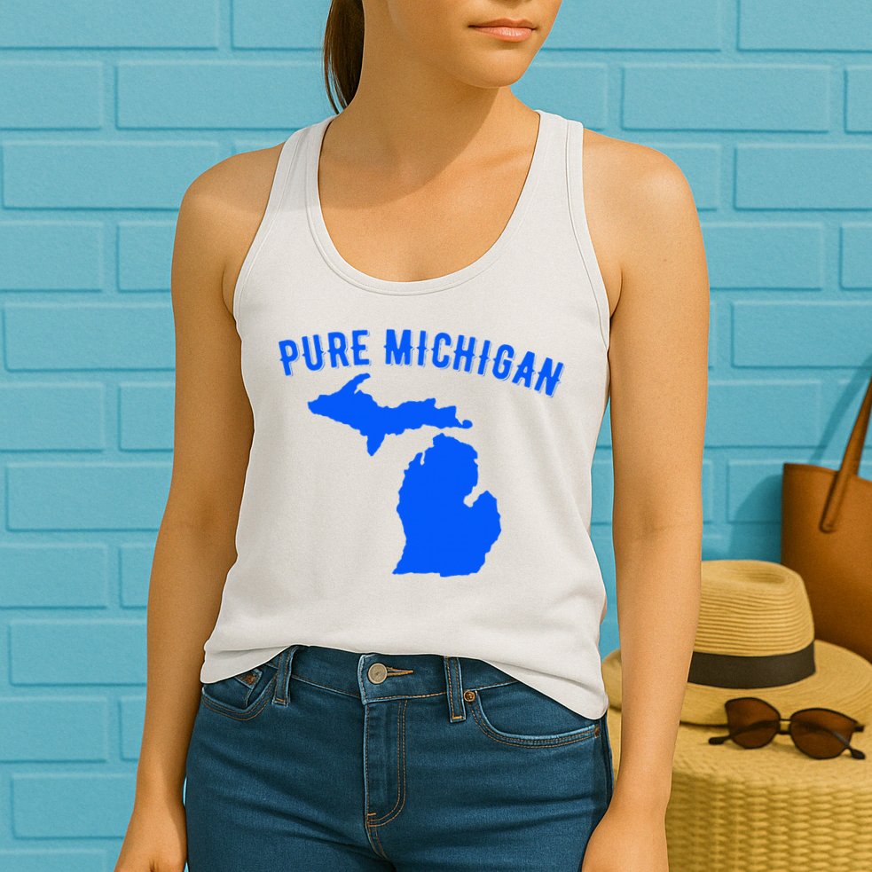 Pure Michigan Vacation Water Lake Fun Gift Idea Womens Tank Top
