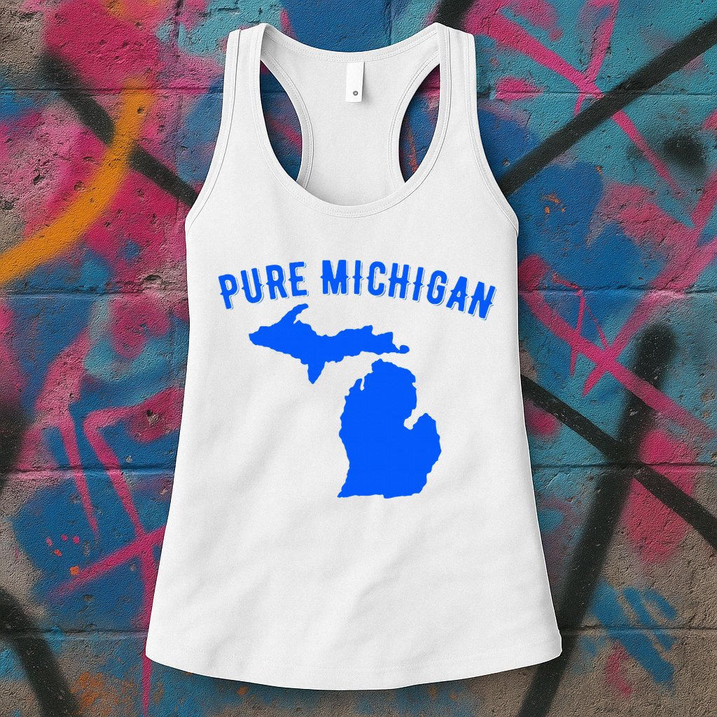 Pure Michigan Vacation Water Lake Fun Gift Idea Womens Tank Top