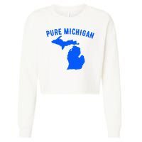 Pure Michigan Vacation Water Lake Fun Gift Idea Cropped Pullover Crew