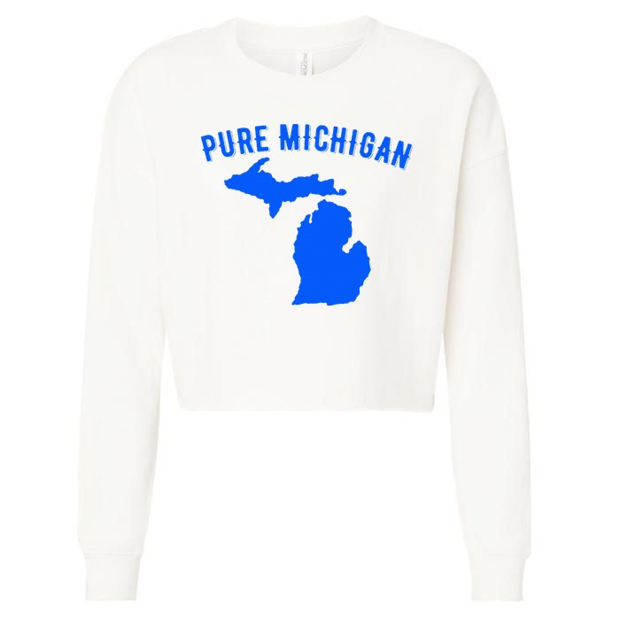 Pure Michigan Vacation Water Lake Fun Gift Idea Cropped Pullover Crew