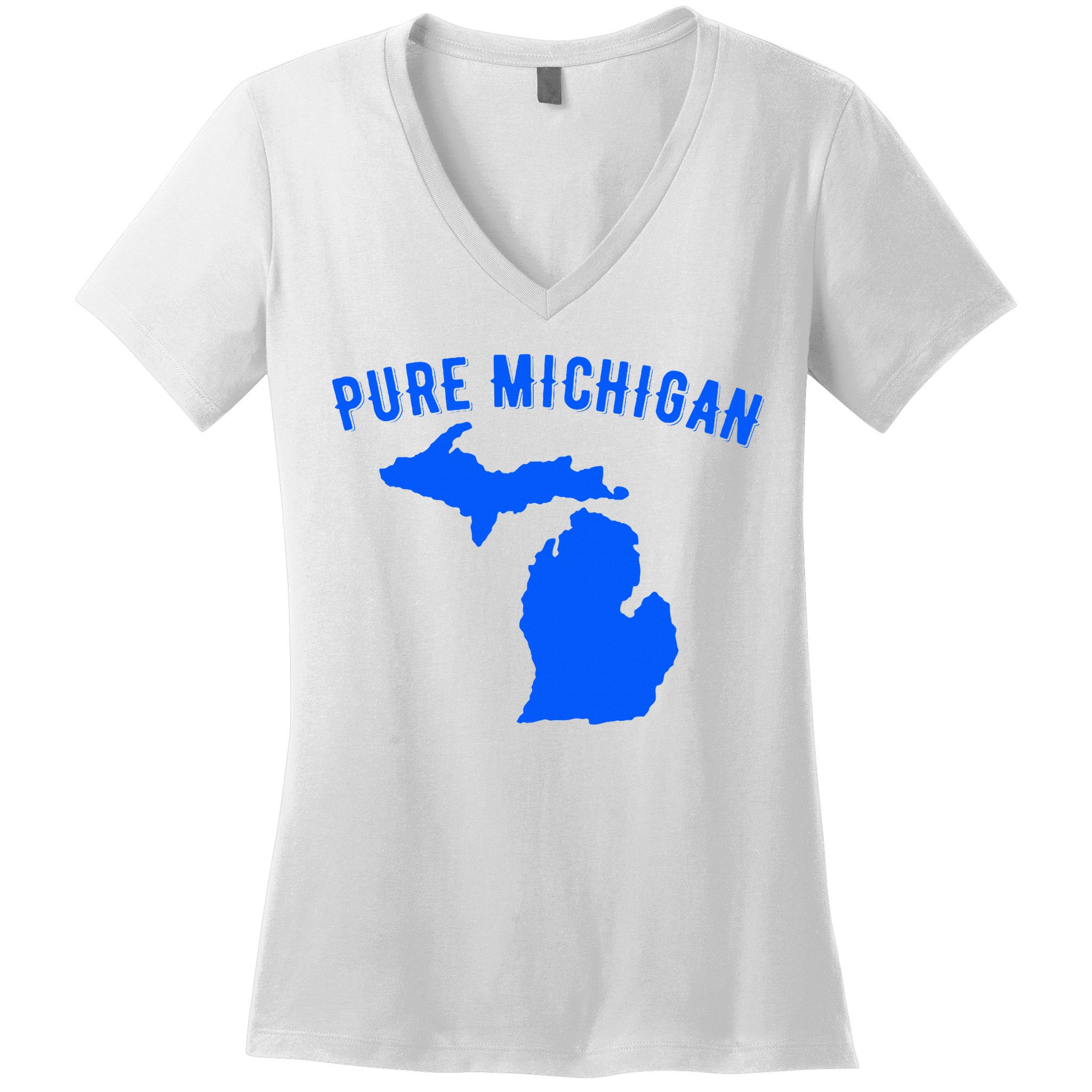 Pure Michigan Vacation Water Lake Fun Gift Idea Women's V-Neck T-Shirt