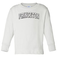 Princeton Massachusetts Vintage Athletic Sports B&W Print Toddler Long Sleeve Shirt