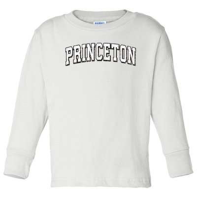 Princeton Massachusetts Vintage Athletic Sports B&W Print Toddler Long Sleeve Shirt