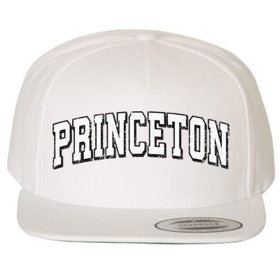 Princeton Massachusetts Vintage Athletic Sports B&W Print Wool Snapback Cap