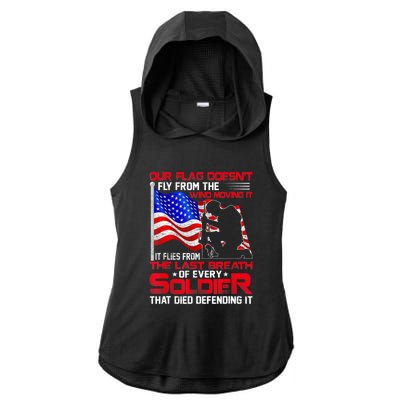 Patriotic Military Veteran Ladies PosiCharge Tri-Blend Wicking Draft Hoodie Tank