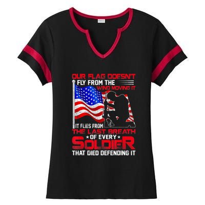 Patriotic Military Veteran Ladies Halftime Notch Neck Tee