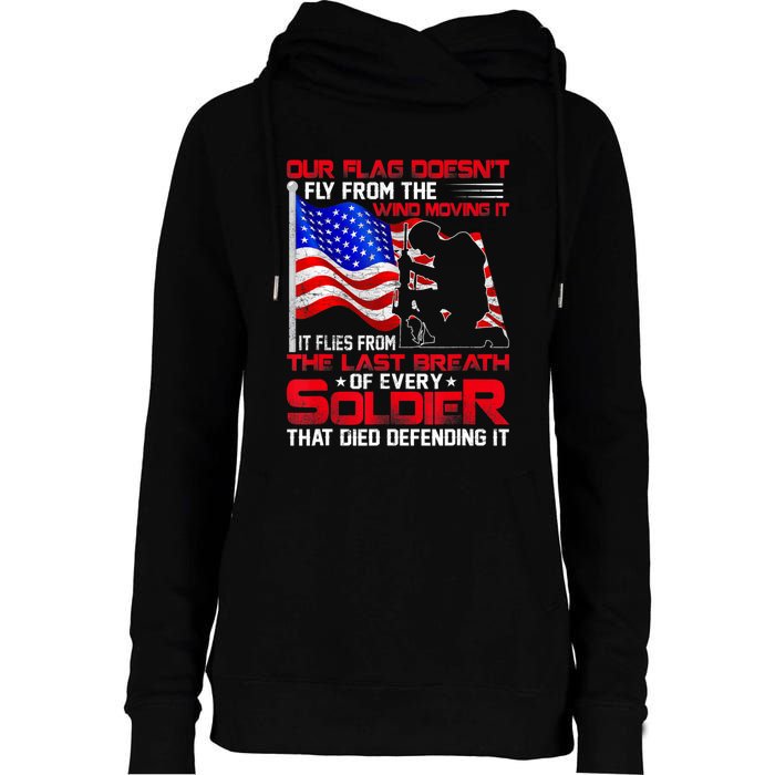 Patriotic Military Veteran Womens Funnel Neck Pullover Hood