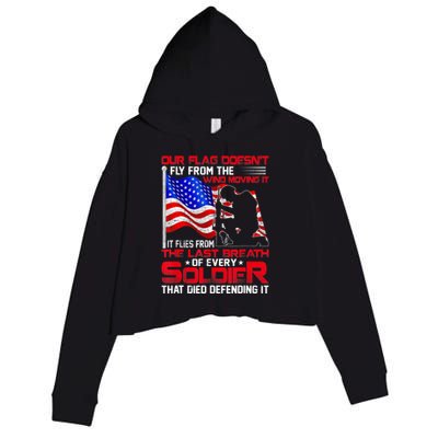 Patriotic Military Veteran Crop Fleece Hoodie