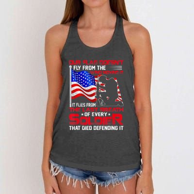 Patriotic Military Veteran Women's Knotted Racerback Tank