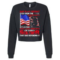 Patriotic Military Veteran Cropped Pullover Crew