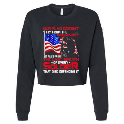 Patriotic Military Veteran Cropped Pullover Crew