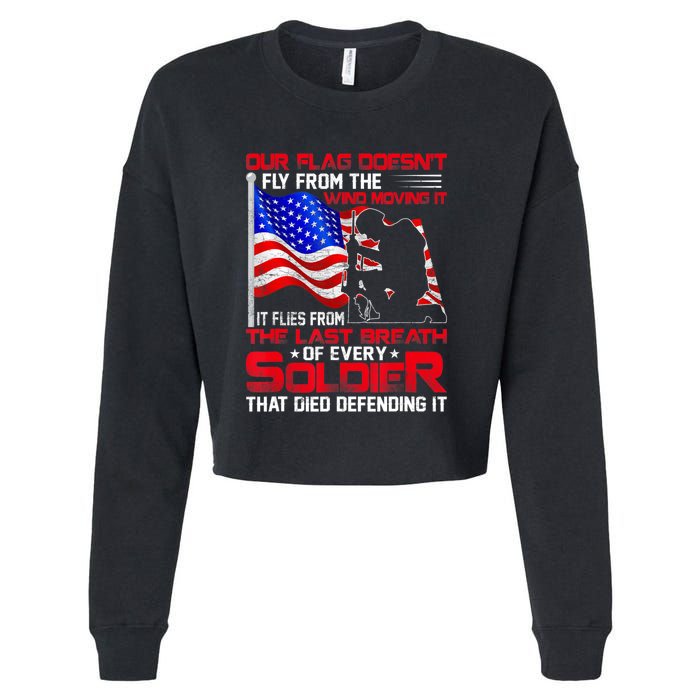 Patriotic Military Veteran Cropped Pullover Crew