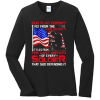 Patriotic Military Veteran Ladies Long Sleeve Shirt