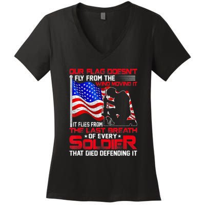 Patriotic Military Veteran Women's V-Neck T-Shirt