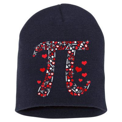 Pi Math Valentine Math Teacher Valentine's Day Short Acrylic Beanie