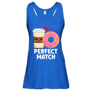 Perfect Match Valentines Day Coffee Donut Love Funny Pajama Gift Ladies Essential Flowy Tank