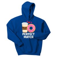 Perfect Match Valentines Day Coffee Donut Love Funny Pajama Gift Kids Hoodie