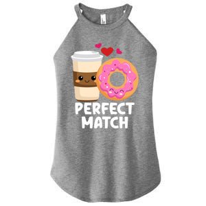 Perfect Match Valentines Day Coffee Donut Love Funny Pajama Gift Women's Perfect Tri Rocker Tank