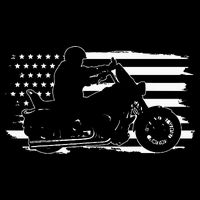 Patriotic Motorcycle Vintage American US Flag Biker Bucket Hat