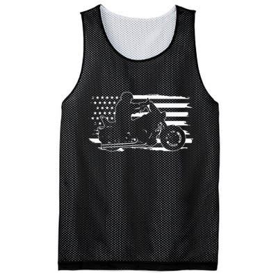 Patriotic Motorcycle Vintage American US Flag Biker Mesh Reversible Basketball Jersey Tank