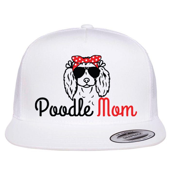 Poodle Mom Vintage Funny Cute Dog Poodle Mama Flat Bill Trucker Hat