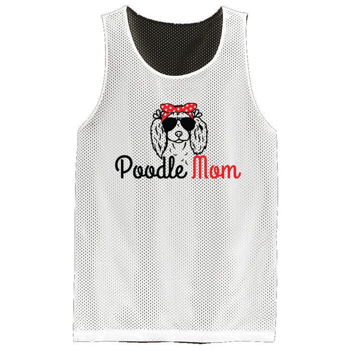 Poodle Mom Vintage Funny Cute Dog Poodle Mama Mesh Reversible Basketball Jersey Tank