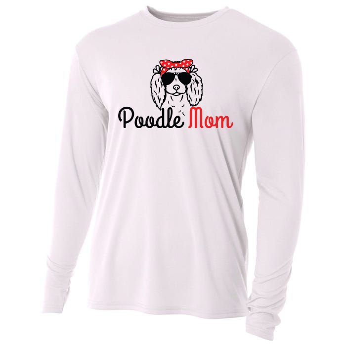 Poodle Mom Vintage Funny Cute Dog Poodle Mama Cooling Performance Long Sleeve Crew