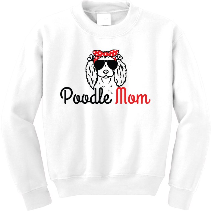 Poodle Mom Vintage Funny Cute Dog Poodle Mama Kids Sweatshirt