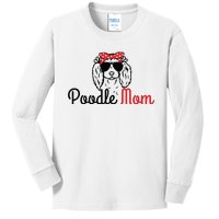 Poodle Mom Vintage Funny Cute Dog Poodle Mama Kids Long Sleeve Shirt