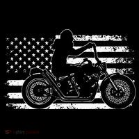 Patriotic Motorcycle Vintage American US Flag Funny Biker Tall T-Shirt