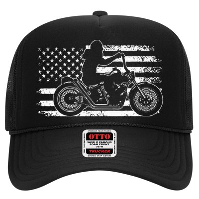 Patriotic Motorcycle Vintage American US Flag Funny Biker Trucker Hat