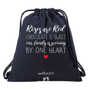 Pregnant Mom Valentine's Day Pregnancy Reveal Announcement Drawstring Bag