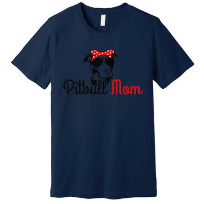 Pitbull Mom Vintage Funny Cute Dog Pitbull Mama Premium T-Shirt