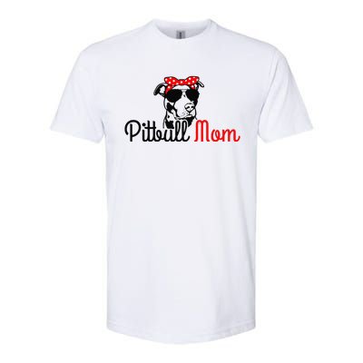 Pitbull Mom Vintage Funny Cute Dog Pitbull Mama Softstyle® CVC T-Shirt