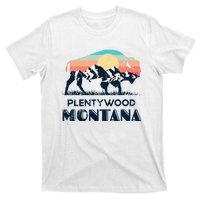 Plentywood Montana Vintage Hiking Bison Nature T-Shirt