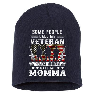 Proud Momma Veteran American Flag Gifts VeteranS Day Short Acrylic Beanie