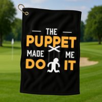 Puppet Master Ventriloquist Puppeteer Puppetry Gift Golf Towel