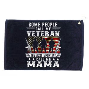 Proud Mama Veteran American Flag Gifts VeteranS Day Mothers Grommeted Golf Towel