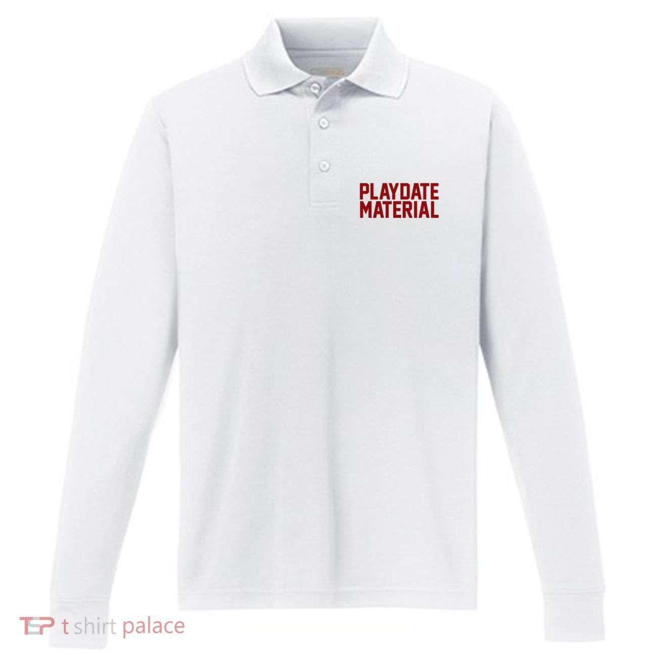 Playdate Material Valentine Performance Long Sleeve Polo